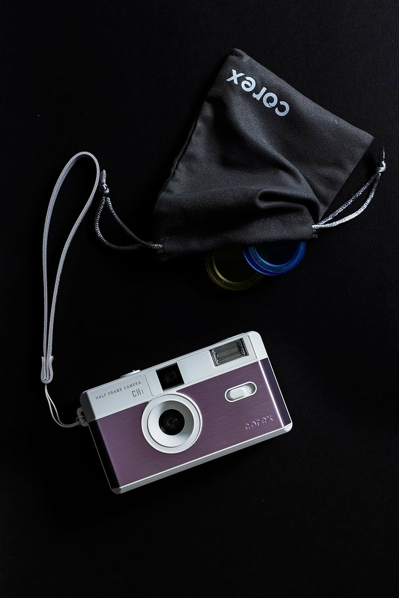 COREX Half Frame Reusable 35mm Camera CH1, Built in Flash and Compatible with 35mm Color Negative or B&W Film (Film and Battery NOT Included) (Tutu Pink) Limited Edition Free Blue and Yellow Filters - Image 3